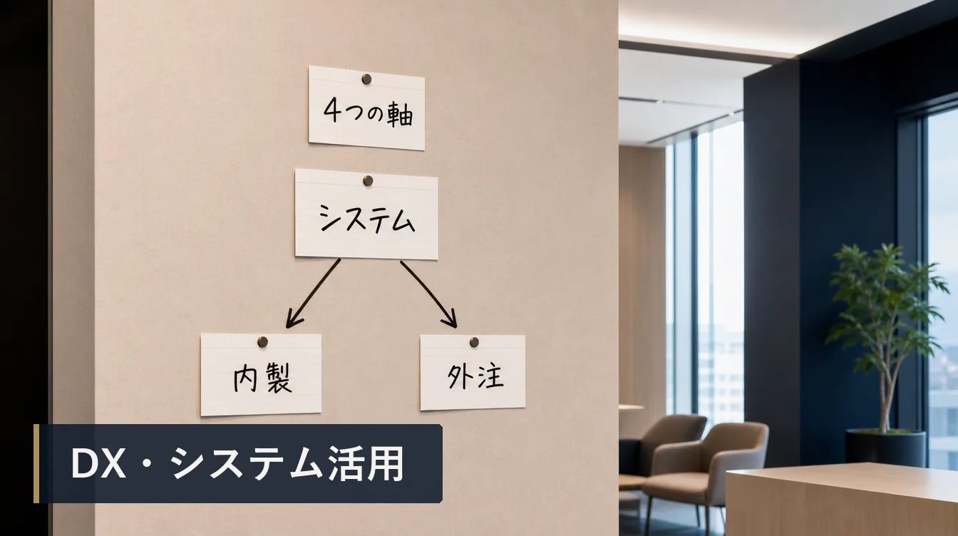 社内システムの内製と外注：判断を分ける4つの軸